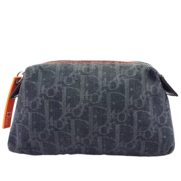 Dior Pouch Trotter Orange Denim Authentic Used t23463 - Picture 1 of 8